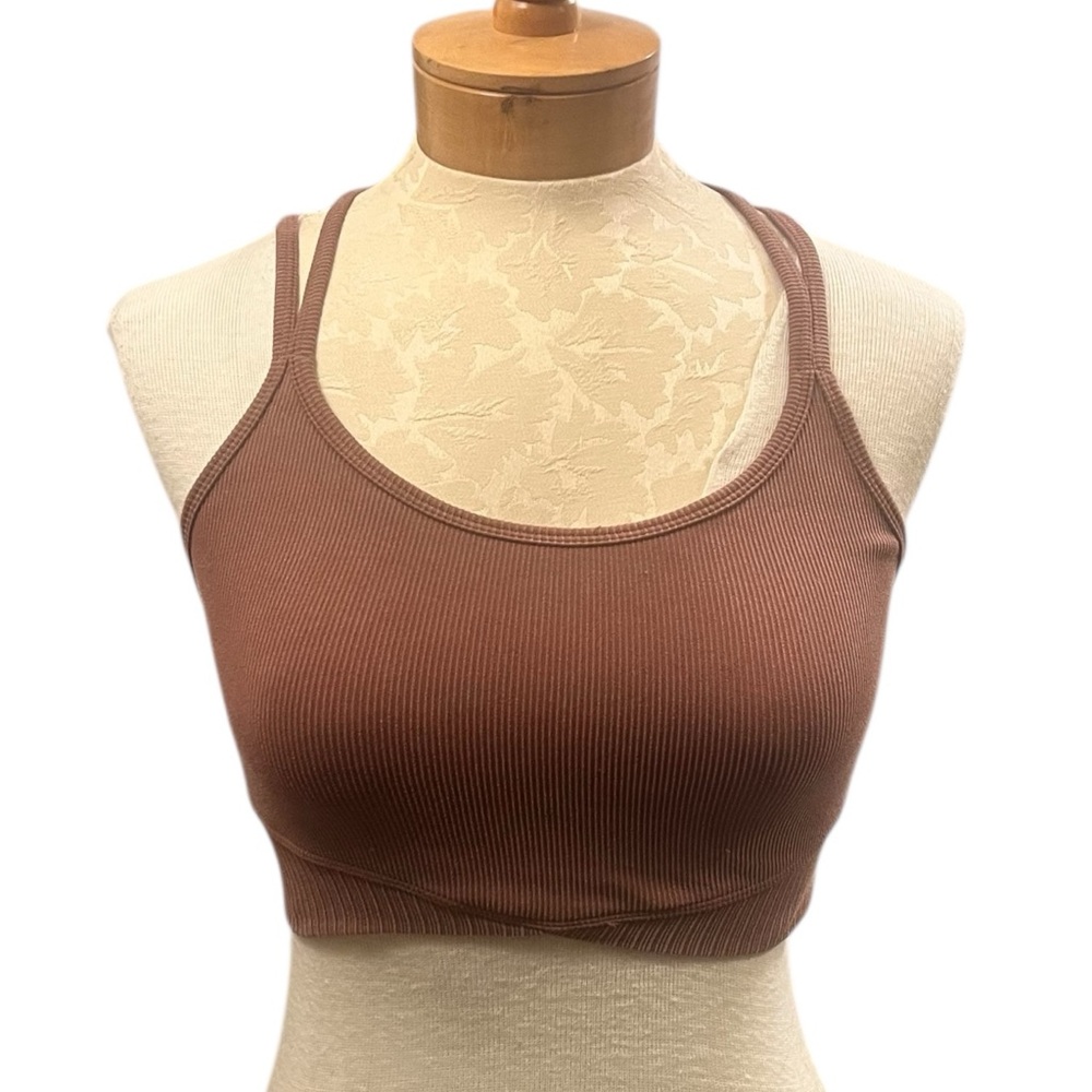JoyLab Brown Sports Bra with Racerback Design
